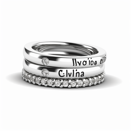 Love You Personalized Ring Stack