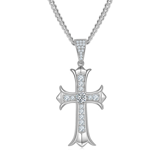Cross Pendant with Chain Necklace Jewelry Pendant In 925 Sterling Silver