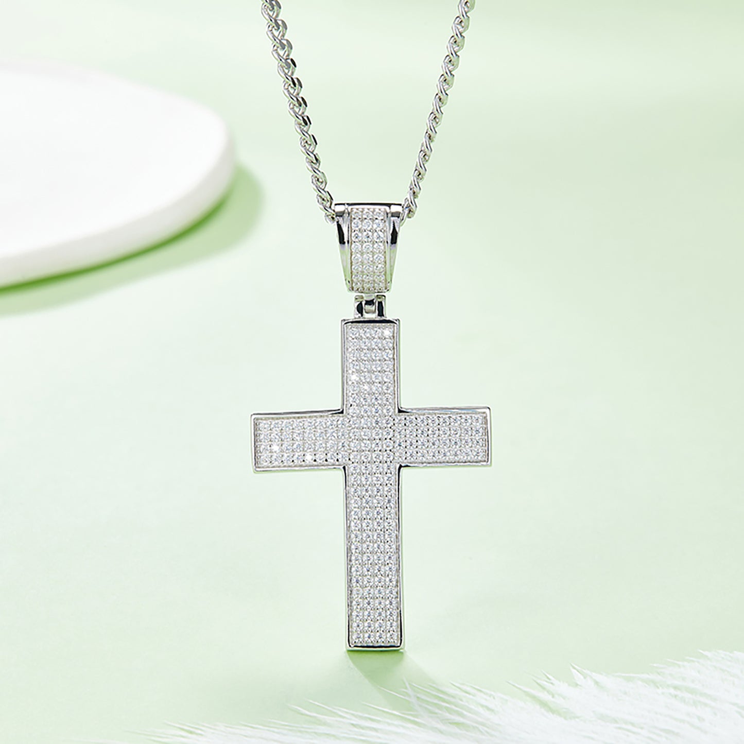 Cross Protection Pendant Minimalist Necklace, Dainty Cross Necklace, Gift for Her In 925 Sterling Silver