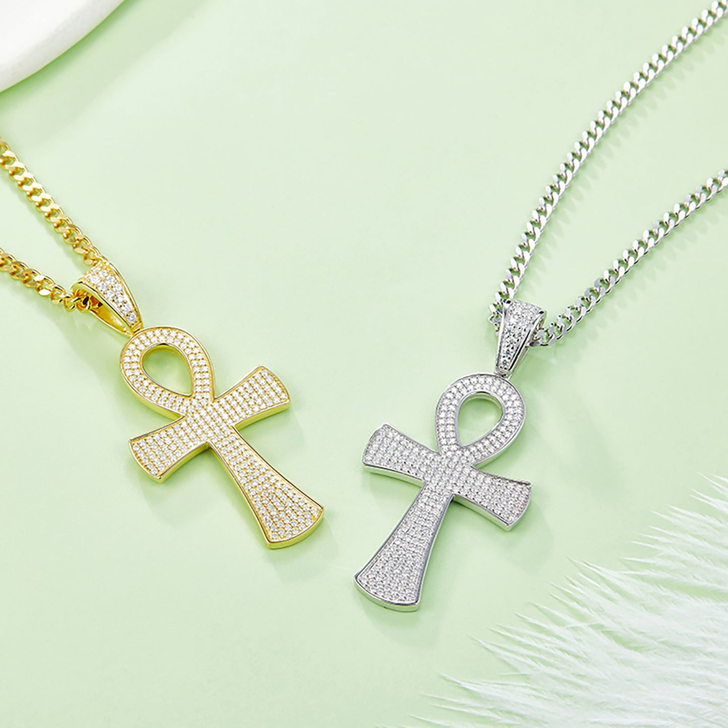 Luxurious Embellished Cross Necklace, Dainty Cross Necklace, Gift for Her In 925 Sterling Silver