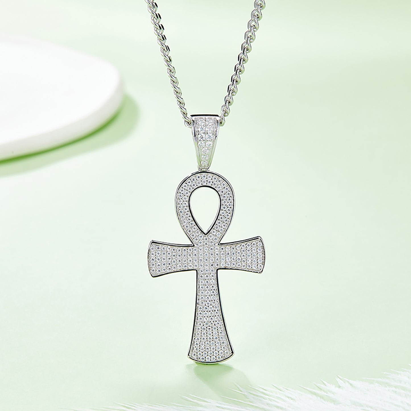 Luxurious Embellished Cross Necklace, Dainty Cross Necklace, Gift for Her In 925 Sterling Silver