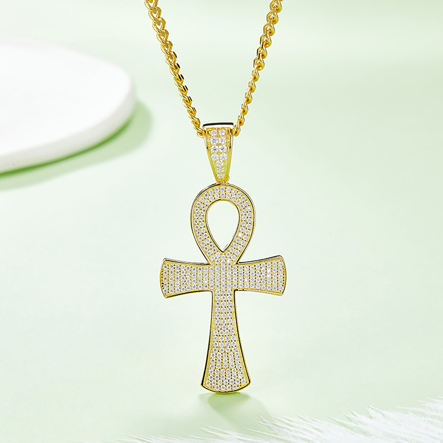 Luxurious Embellished Cross Necklace, Dainty Cross Necklace, Gift for Her In 925 Sterling Silver