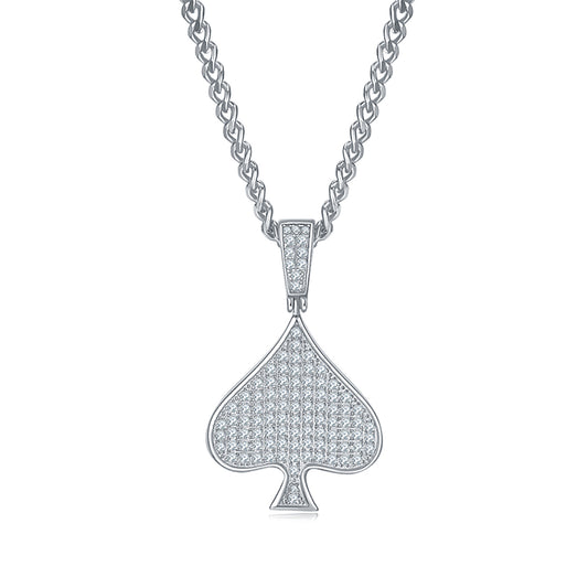 Spades Hip Hop Chain Necklace, Dainty Necklace, Gift for Her In 925 Sterling Silver