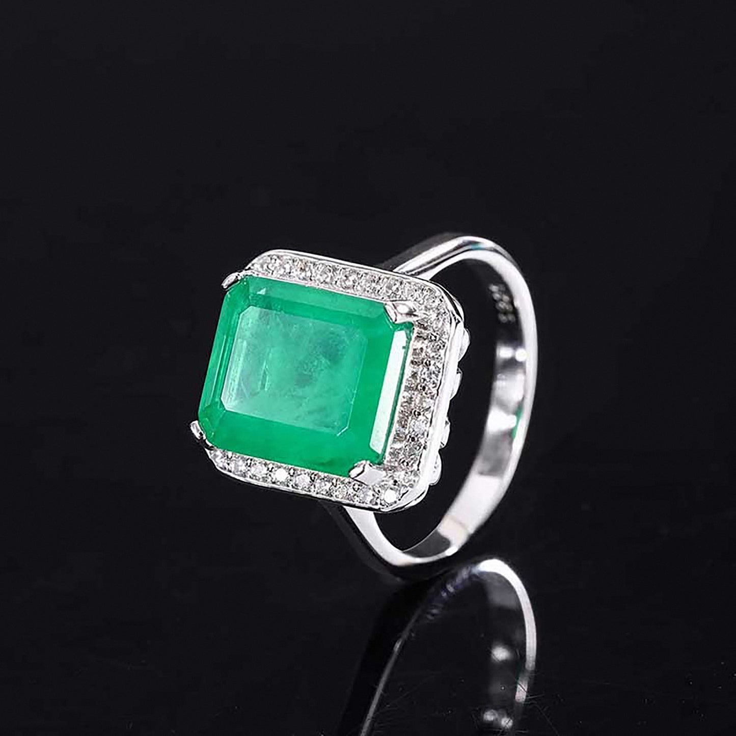 Emerald/Aquamarine/Blue Paraiba Tourmaline Emerald Cut Ring, Bezel Setting Simulated Diamond Ring Gift for Her In 925 Sterling Silver