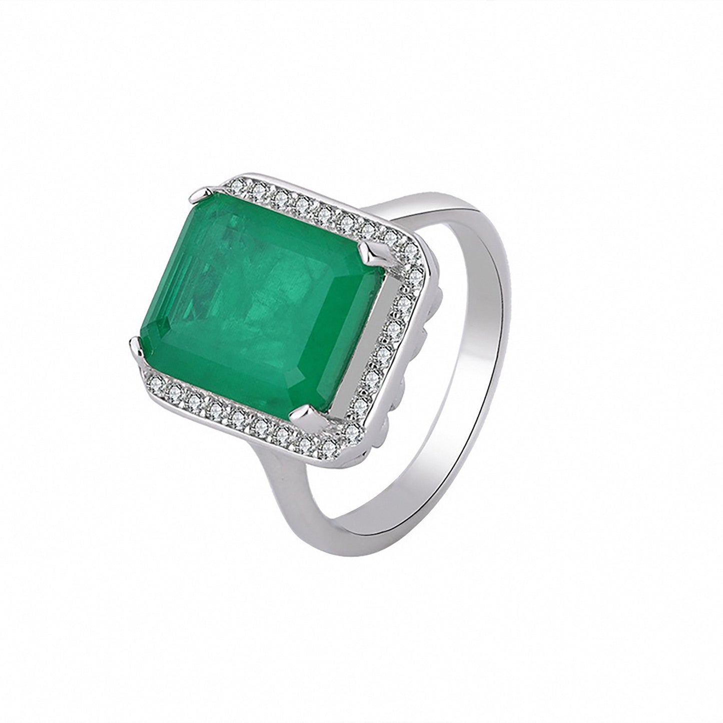 Emerald/Aquamarine/Blue Paraiba Tourmaline Emerald Cut Ring, Bezel Setting Simulated Diamond Ring Gift for Her In 925 Sterling Silver