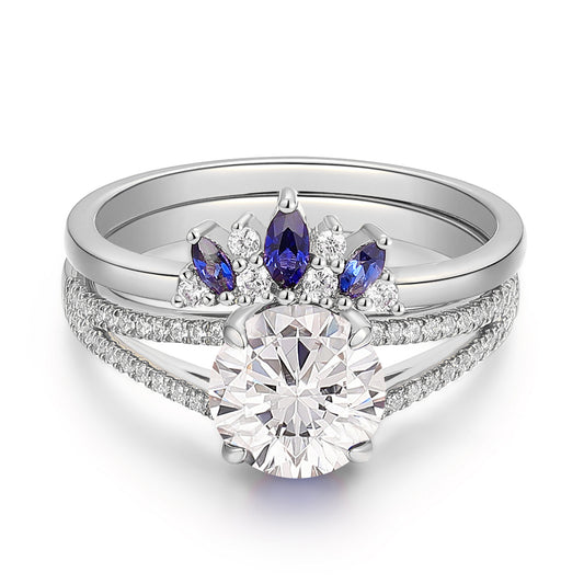 Nature Inspired 0.5 Carat Round Cut Moissanite Engagement Ring For Her