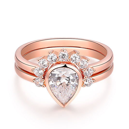 Classic 1.3 Carat Pear Cut Half Eternity Engagement Ring For Her