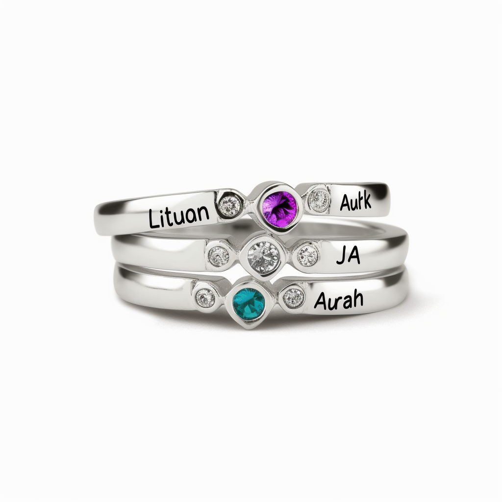 Three Birthstone Ring Stack