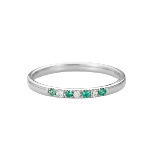 Mysterious 0.052 Carat Round Cut Emerald Wedding Ring Gift For The Love