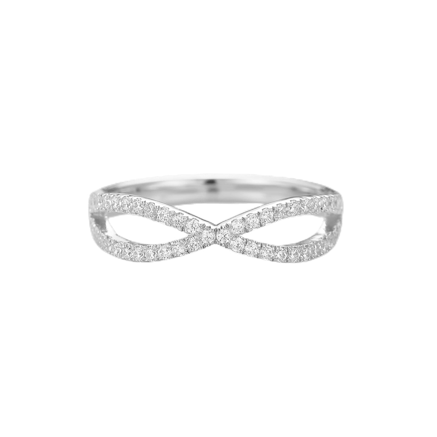 Delicate Round Cut Full Eternity Twisted Wedding Anniversary Band For Her