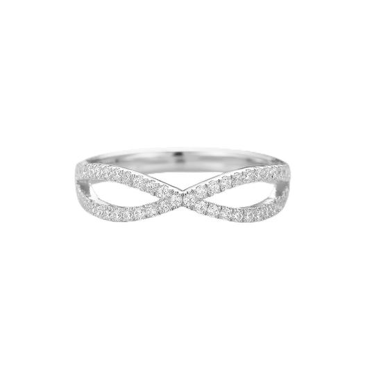 Delicate Round Cut Full Eternity Twisted Wedding Anniversary Band For Her