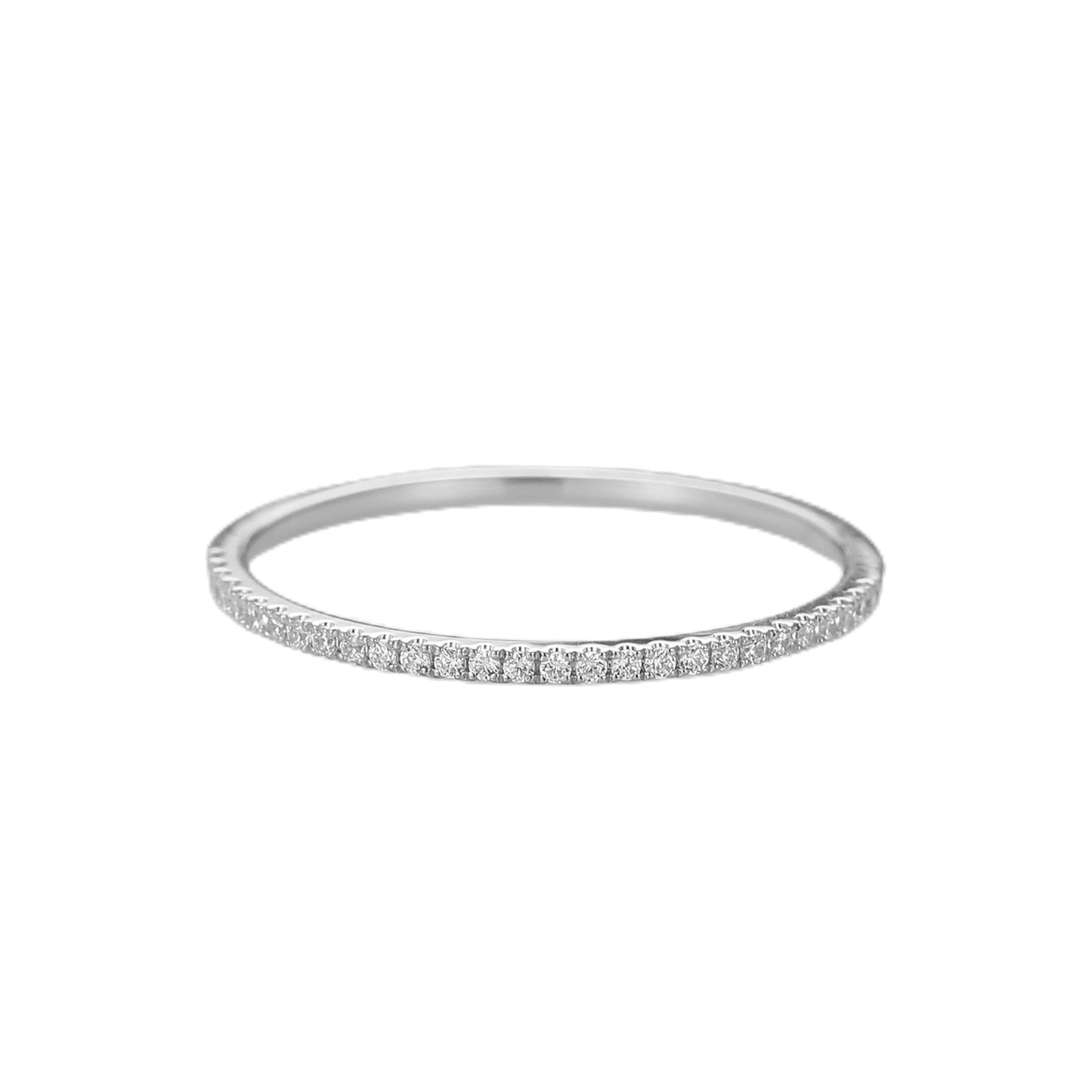 Exquisite Craftsmanship Round Cut Full Eternity Wedding Band In 925 Sterling Silver