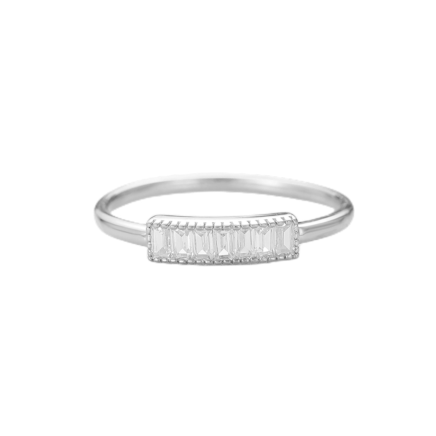 Minimalist Style Hexagon Cut Halo Promise Wedding Band For Her