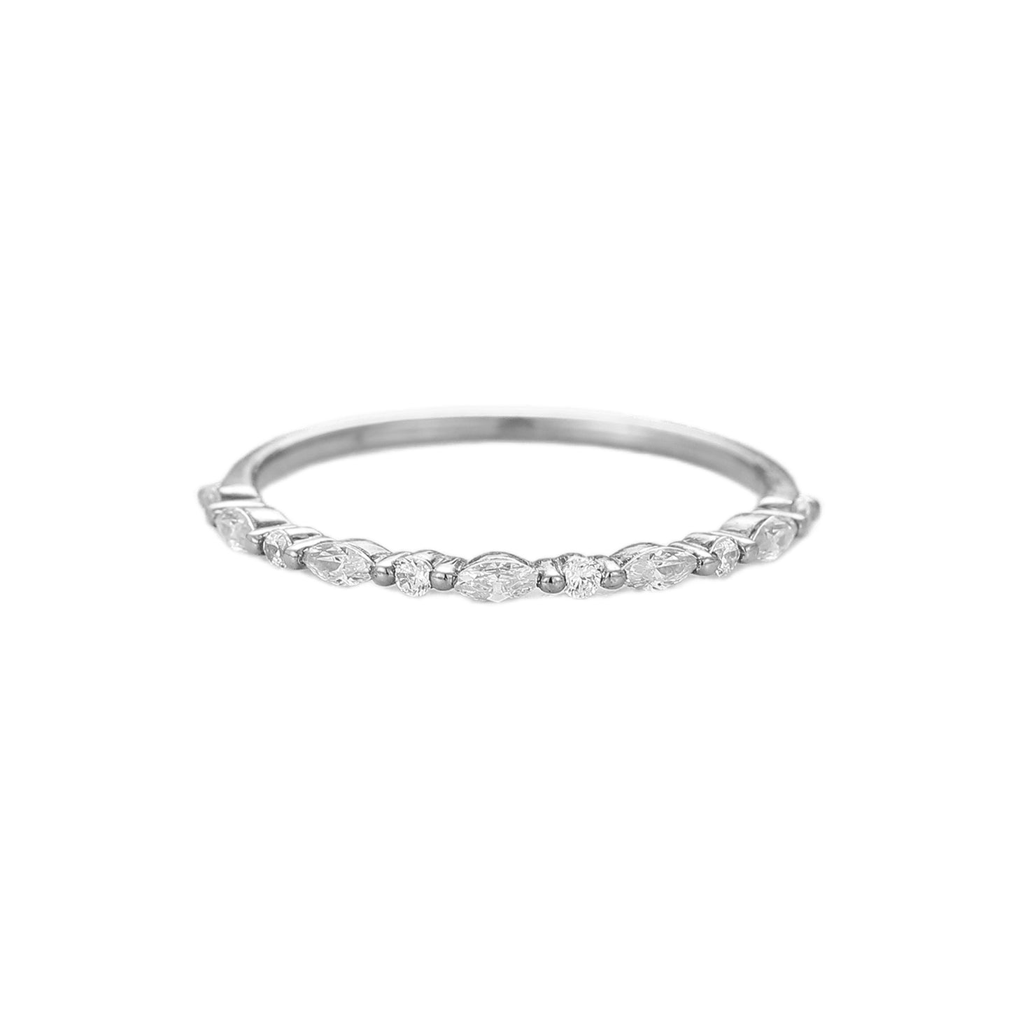 Beautiful Oval Cut Anniversary Wedding Band In 925 Sterling Silver