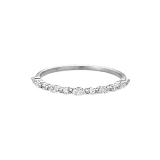 Beautiful Oval Cut Anniversary Wedding Band In 925 Sterling Silver