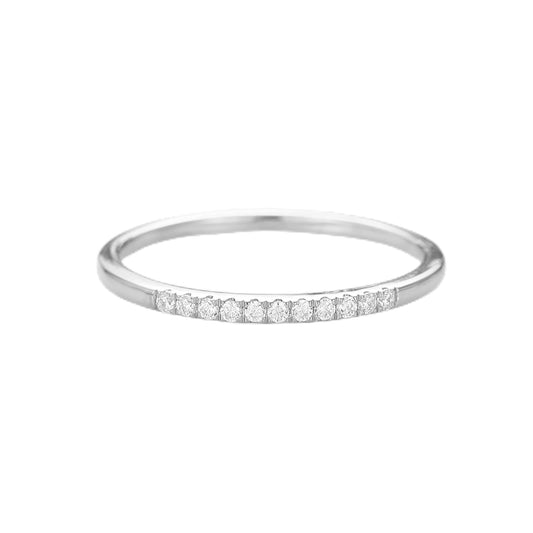 Clean lines Round Cut Mini Stones Wedding Band Gifts For Women