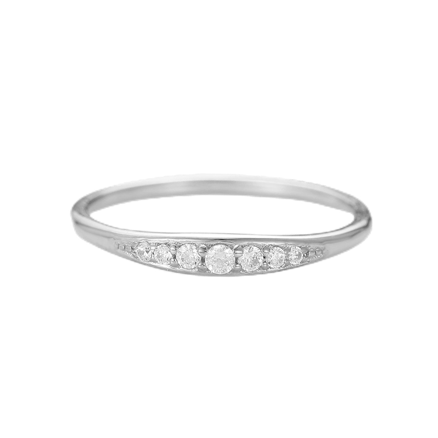 Clean lines Round Cut Seven Stones Wedding Band Gifts For Women