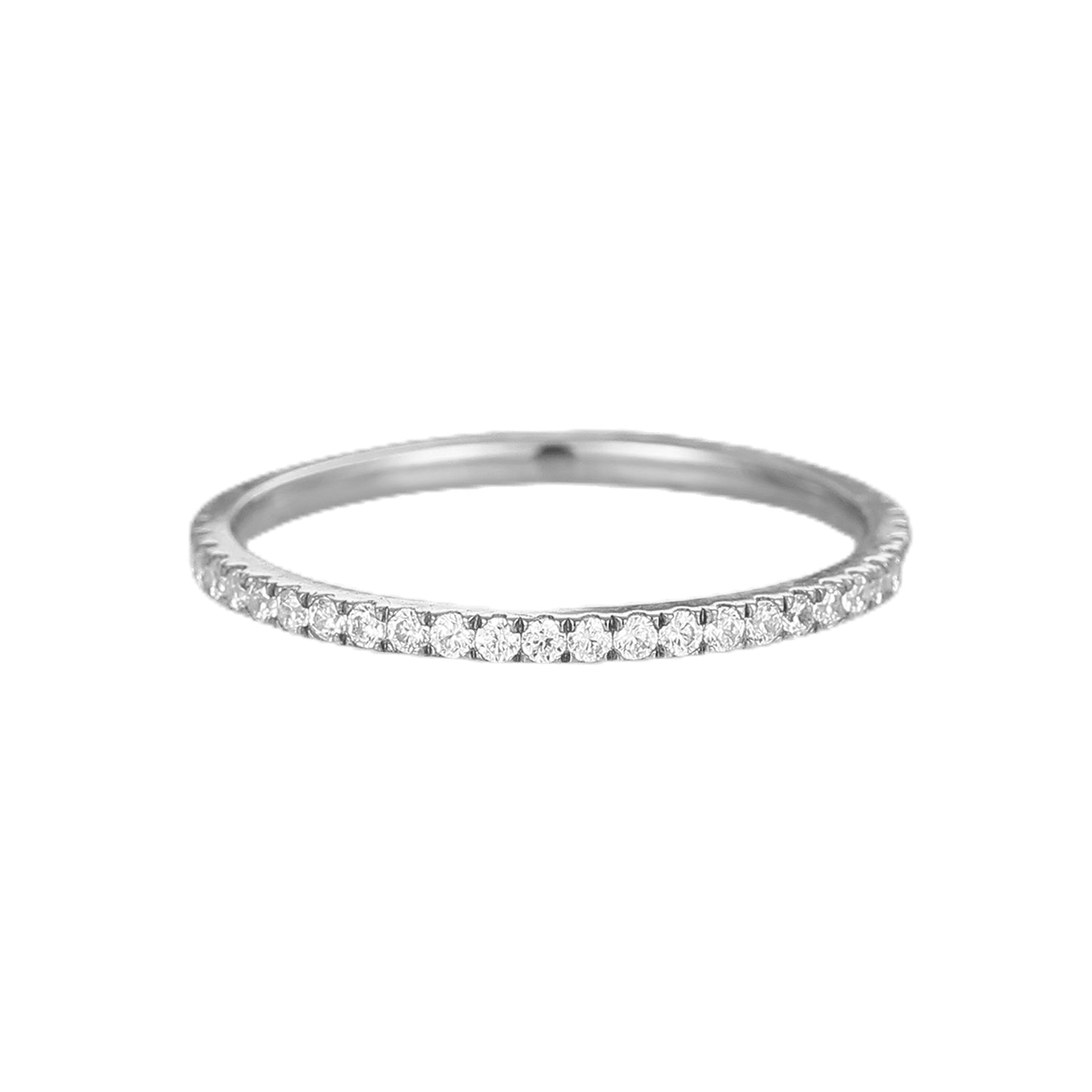 Minimalist Style Round Cut Full Eternity Promise Wedding Ring For Her