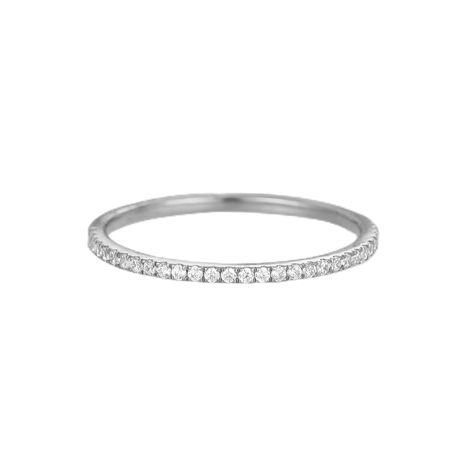 Exquisite Craftsmanship Round Cut Full Eternity Wedding Band In 925 Sterling Siliver