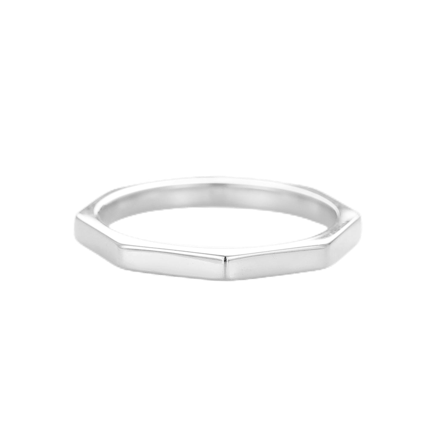 Delicate Octagon Promise Wedding Band In 935 Sterling Silver