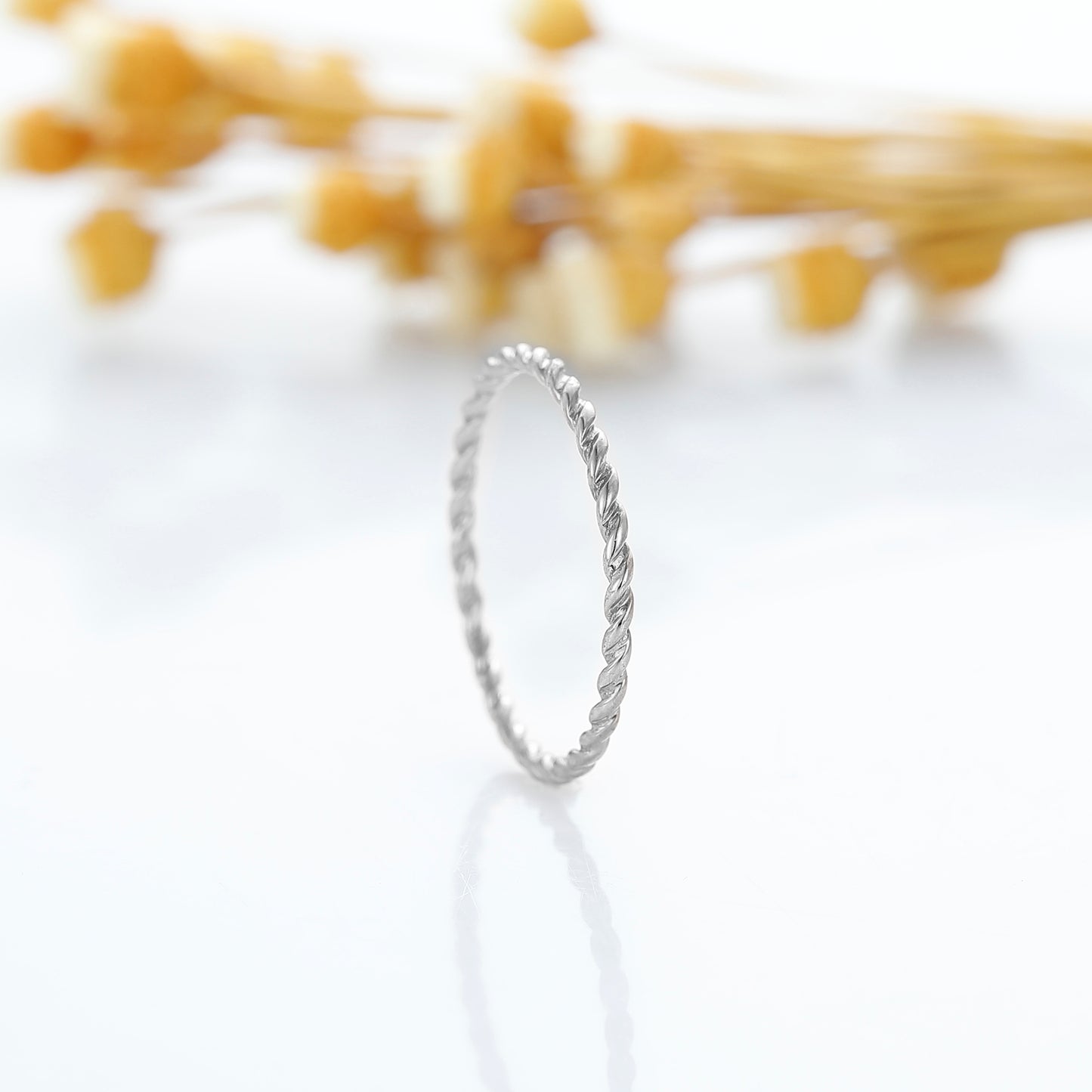 Minimalist Style Twisted Promise Wedding Band For Her