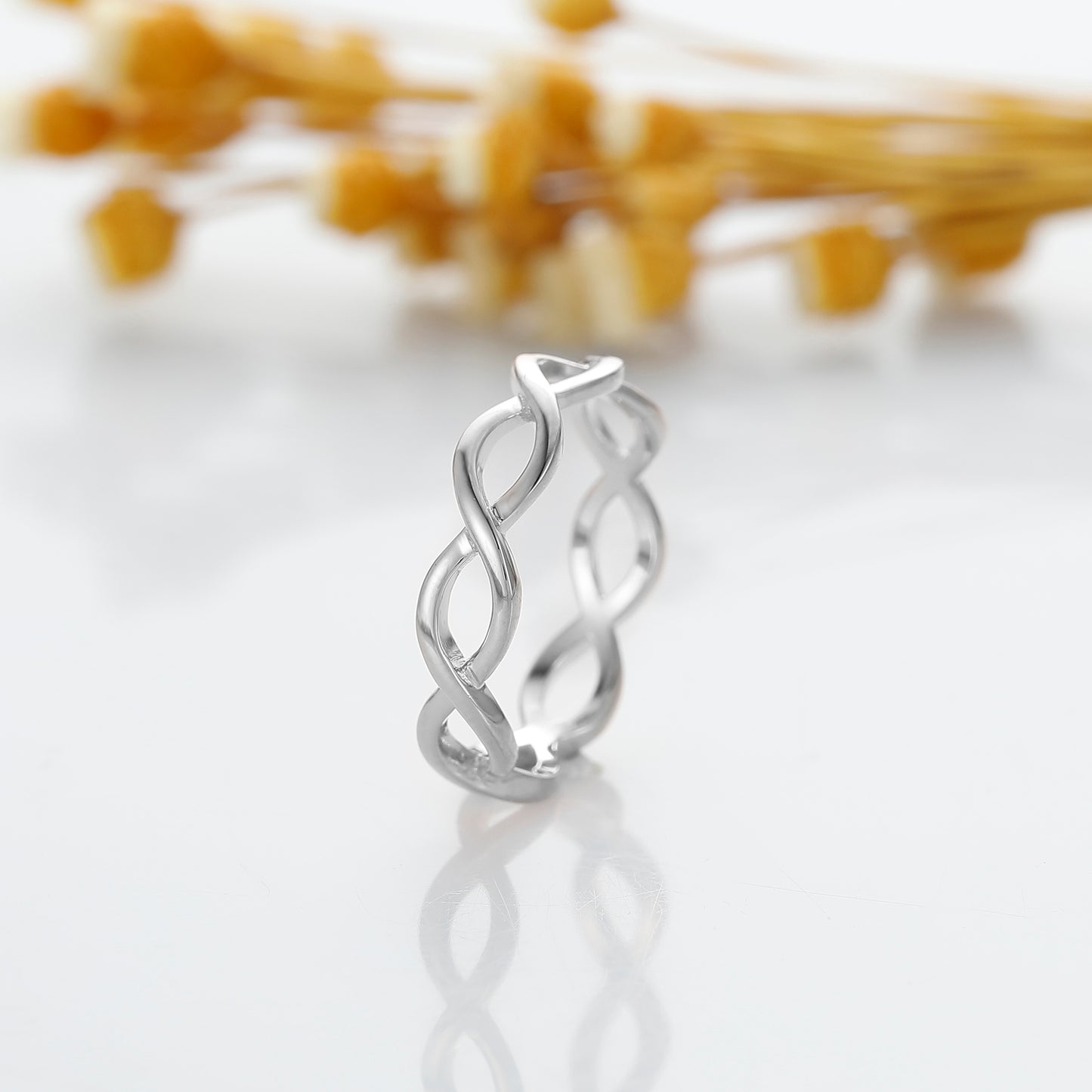 Clean Lines Twisted Anniversary Wedding Band For Women