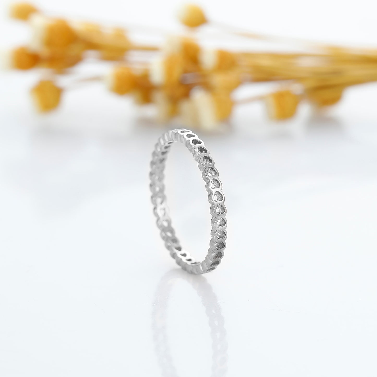 Beautiful Heart Shaped Full Eternity Promise Wedding Band For Women