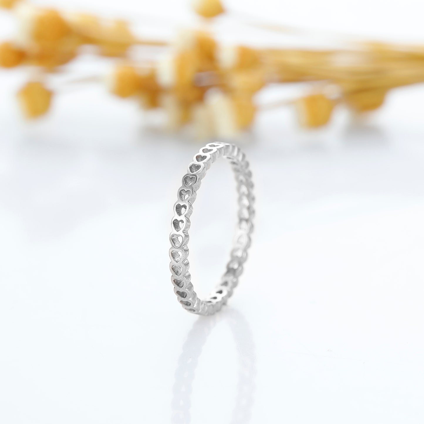 Beautiful Heart Shaped Full Eternity Promise Wedding Band For Women