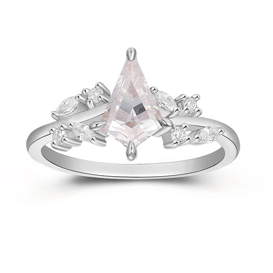 Nature Inspired Foliage Design 1.35 Carat Twisted Kite Shaped Moissanite Engagement Ring