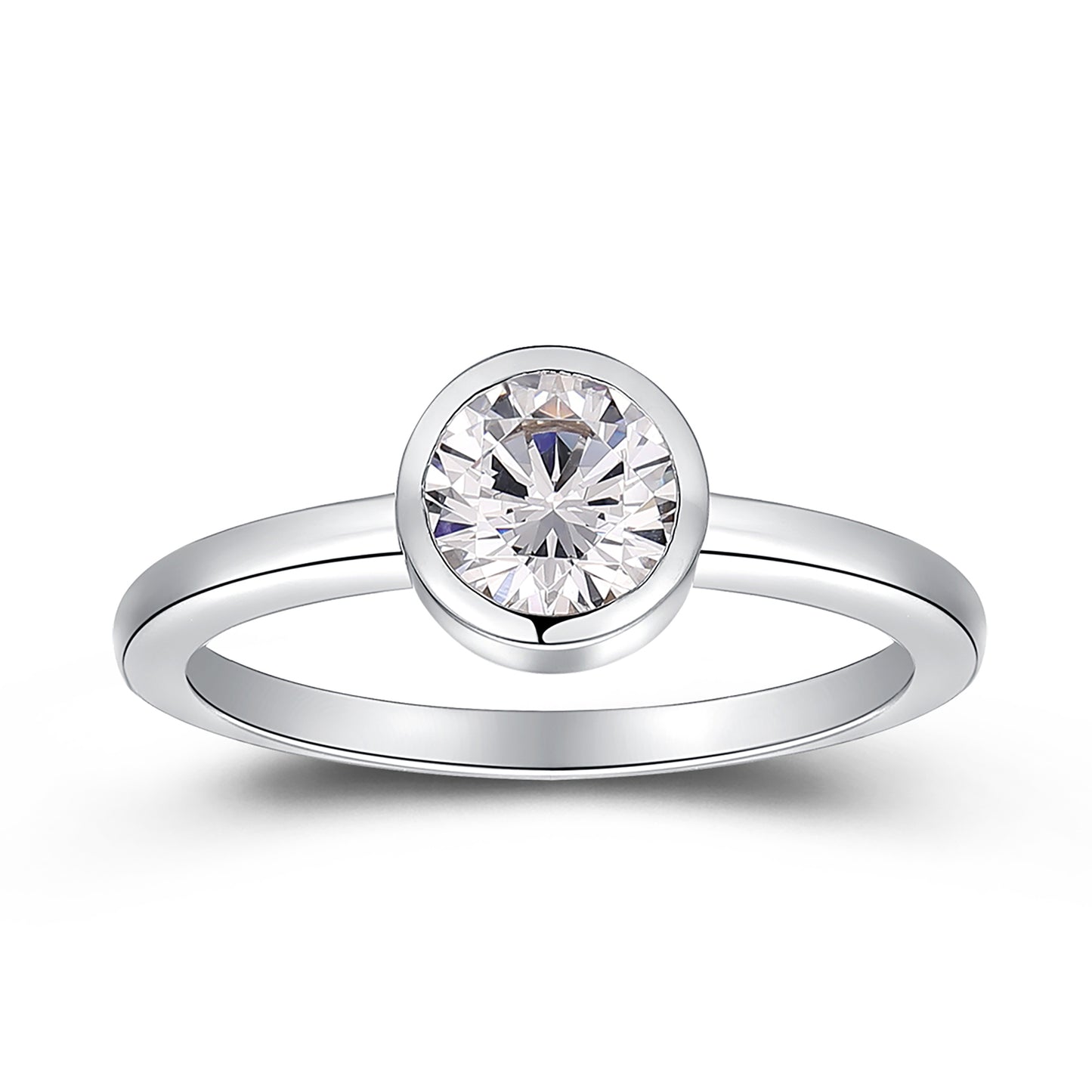 Classic Minimalism 0.80 Carat Round Cut Moissanite Engagement Ring For Her